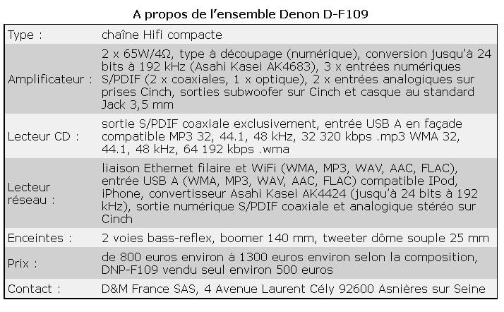 DENON - Micro chaîne hifi D-F109C Argent avec enceintes noires