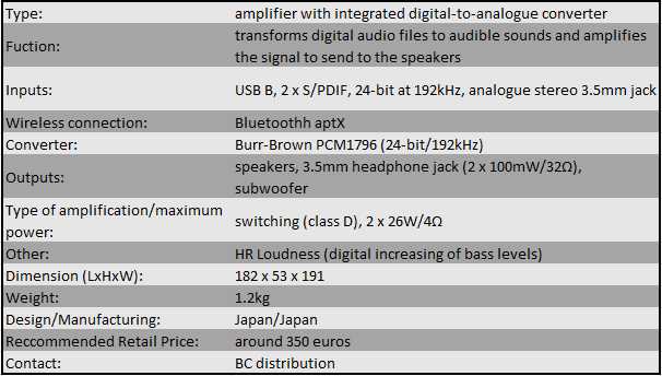 TEAC AI-101DA Mini-Ampli-DAC Bluetooth 24bis/192kHz