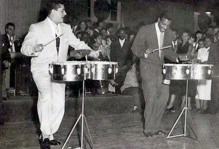 Tito Puente and Willie Bobo going “head to head”